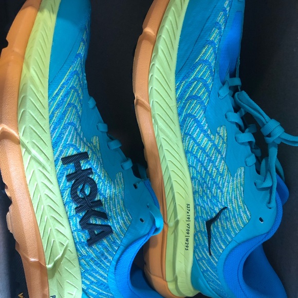Hoka Vibrant Blue and Orange Athletic Shoes - Picture 4 of 8